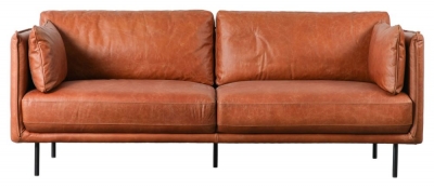 Perth Brown Leather 2 Seater Sofa