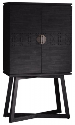 Product photograph of Boho Boutique Black Mango Wood Cocktail Cabinet from Choice Furniture Superstore