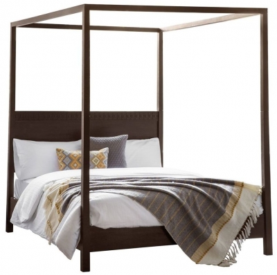 Product photograph of Boho Retreat Chocolate Mango Wood 4 Poster Bed - Comes In King And Queen Size from Choice Furniture Superstore