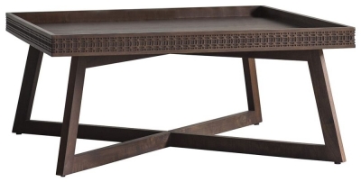 Product photograph of Boho Retreat Chocolate Wood 90cm Square Coffee Table from Choice Furniture Superstore