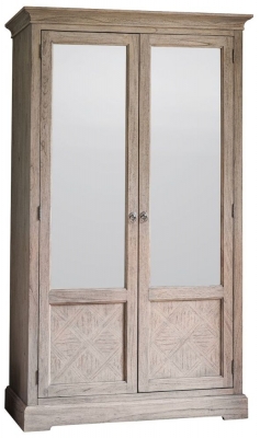 Mustique Wooden 2 Mirror Door Wardrobe