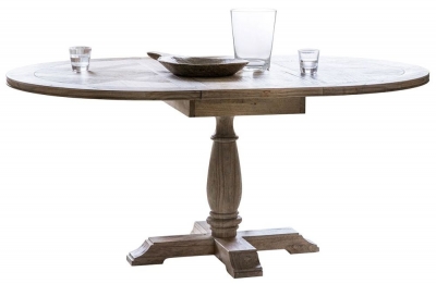 Product photograph of Mustique Wooden Round 4 Seater Extending Dining Table from Choice Furniture Superstore