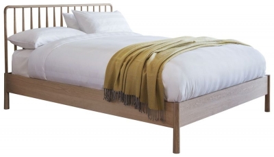 Product photograph of Wycombe Oak Spindle Bed - Comes In Double King And Queen Size from Choice Furniture Superstore