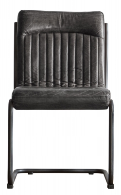 Product photograph of Capri Ebony Leather Dining Chair Sold In Pairs from Choice Furniture Superstore