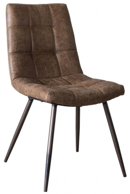 Product photograph of Darwin Brown Faux Leather Dining Chair Sold In Pairs from Choice Furniture Superstore