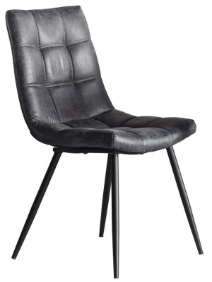 Darwin Grey Faux Leather Dining Chair (Sold in Pairs)