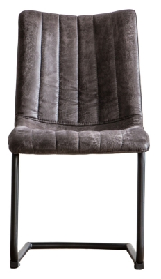 Product photograph of Edington Grey Faux Leather Dining Chair Sold In Pairs from Choice Furniture Superstore
