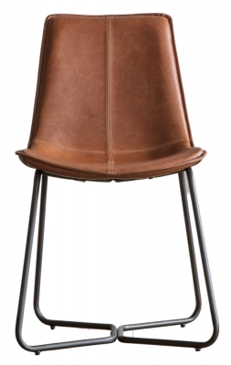 Product photograph of Set Of 2 Hawking Brown Leather Dining Chair from Choice Furniture Superstore