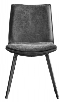 Hinks Grey Faux Leather Dining Chair (Sold in Pairs)