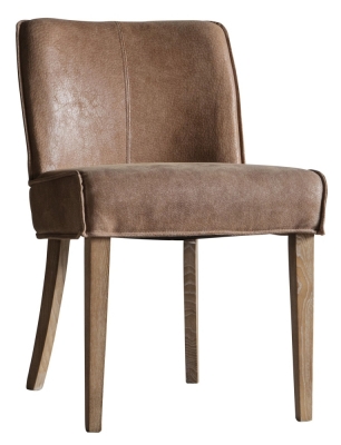 Product photograph of Tarnby Brown Leather Dining Chair Sold In Pairs from Choice Furniture Superstore