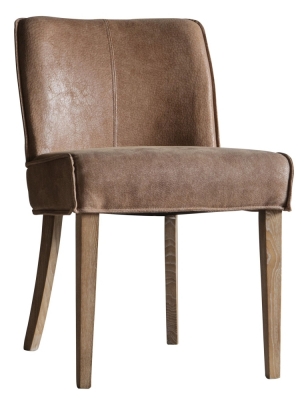 Product photograph of Set Of 2 Tarnby Brown Leather Dining Chair from Choice Furniture Superstore