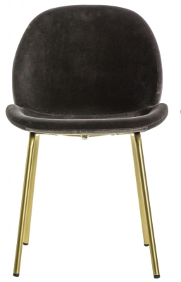 Product photograph of Flanagan Velvet Fabric Dining Chair Sold In Pairs - Comes In Charcoal Brown Grey And Oatmeal Options from Choice Furniture Superstore