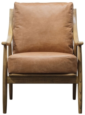 Product photograph of Reliant Armchair - Comes In Brown Leather And Natural Linen Options from Choice Furniture Superstore