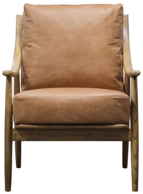 Product photograph of Reliant Brown Leather Armchair from Choice Furniture Superstore