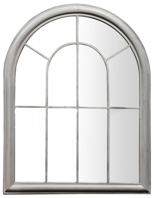 Product photograph of Laguna Painted Grey Estate Outdoor Garden Mirror - W 69cm X D 4cm X H 88cm from Choice Furniture Superstore
