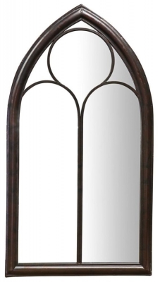 Product photograph of Monica Black And Brown Noir Outdoor Garden Mirror - W 61cm X D 4cm X H 112cm from Choice Furniture Superstore