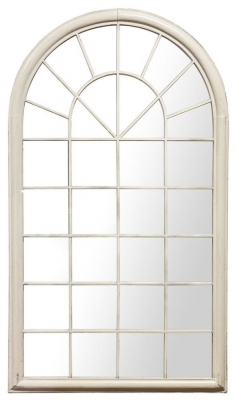Product photograph of Orlanda Painted White Gatehouse Outdoor Garden Mirror - W 75cm X D 4cm X H 131cm from Choice Furniture Superstore