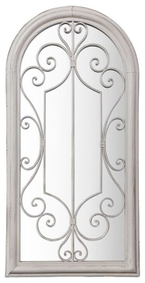 Product photograph of Roni Painted White Gatehouse Outdoor Garden Mirror - W 49cm X D 4cm X H 96 5cm from Choice Furniture Superstore