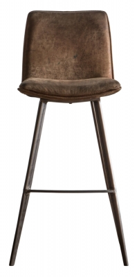 Palmer Brown Leather Stool (Sold in Pairs)