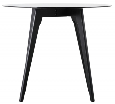 Product photograph of Blair Black Oak Round Dining Table - 2 Seater from Choice Furniture Superstore