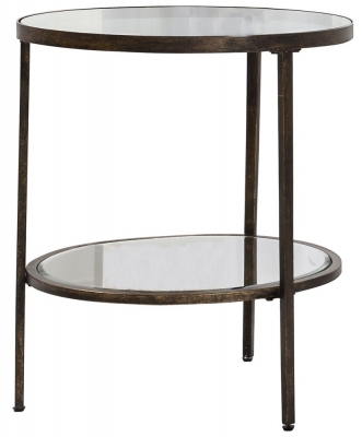 Product photograph of Carson Glass And Metal Side Table from Choice Furniture Superstore