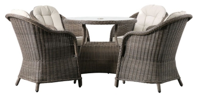 Product photograph of Stanton Rattan 4 Seater Round Outdoor Garden Dining Set from Choice Furniture Superstore