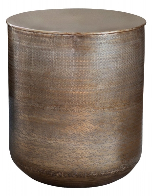 Product photograph of Ashta Brass Drum Round Side Table from Choice Furniture Superstore