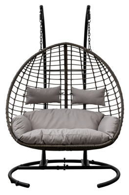 Product photograph of Adanero Wicker Outdoor Garden Hanging 2 Seater Chair from Choice Furniture Superstore