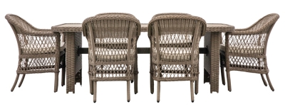 Product photograph of Plymouth Rattan 6 Seater Outdoor Garden Dining Set from Choice Furniture Superstore