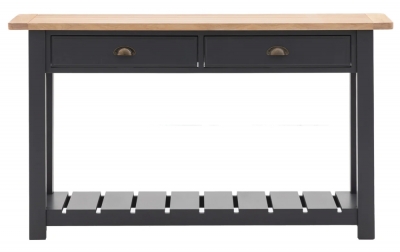 Product photograph of Eton Oak 2 Drawer Console Table - Comes In Meteor And Prairie Options from Choice Furniture Superstore