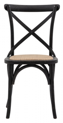 Product photograph of Newcastle Black Rattan Dining Chair Sold In Pairs from Choice Furniture Superstore