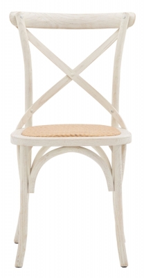 Product photograph of Newcastle White Rattan Dining Chair Sold In Pairs from Choice Furniture Superstore