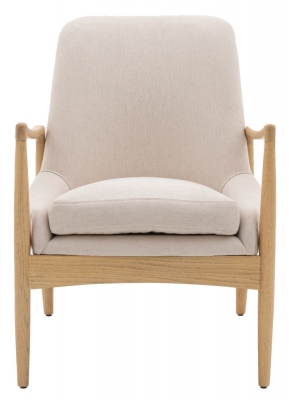 Product photograph of Sheffield Armchair - Comes In Natural Linen And Brown Leather Options from Choice Furniture Superstore
