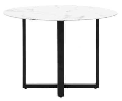 Product photograph of Connolly 110cm White Marble Effect Round Dining Table from Choice Furniture Superstore