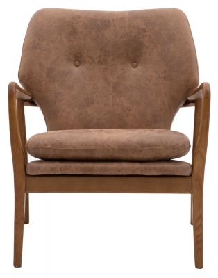 Product photograph of Jensen Brown Leather Armchair from Choice Furniture Superstore