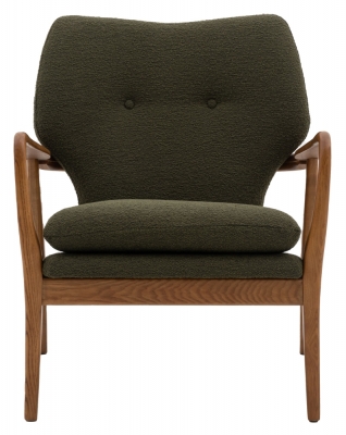 Product photograph of Jensen Green Fabric Armchair from Choice Furniture Superstore