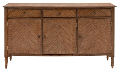 Product photograph of Leming Peroba 3 Door 3 Drawer Sideboard from Choice Furniture Superstore