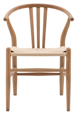 Product photograph of Nashville Wishbone Bentwood Dining Chair - Natural And Woven Seat Sold In Pairs from Choice Furniture Superstore