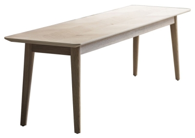 Product photograph of Lancaster Chevron Oak Dining Bench from Choice Furniture Superstore