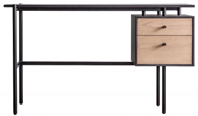 Product photograph of Carbury Natural And Black 2 Drawer Desk from Choice Furniture Superstore