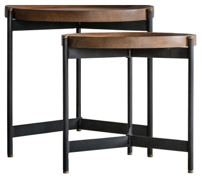 Product photograph of Violeta Natural And Black Nest Of 2 Tables from Choice Furniture Superstore
