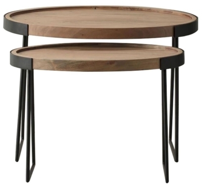 Product photograph of Clearance - Dalston Natural Nest Of 2 Tables - D58 from Choice Furniture Superstore