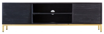 Product photograph of Clearance - Ripple Mango Wood Media Unit - D25 from Choice Furniture Superstore