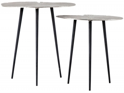 Product photograph of Clearance - Valence Silver And Black Nest Of 2 Tables - D71 from Choice Furniture Superstore