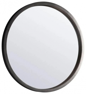 Product photograph of Boho Boutique Black Wood Round Wall Mirror - 90cm X 90cm from Choice Furniture Superstore