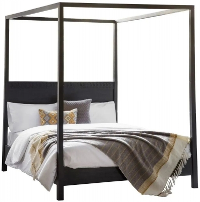 Product photograph of Kingston Boutique Black Mango Wood 4 Poster Bed - Comes In King And Queen Size from Choice Furniture Superstore