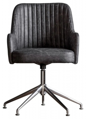 Product photograph of Curie Antique Ebony Swivel Chair from Choice Furniture Superstore