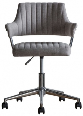 Product photograph of Mcintyre Grey Fabric Swivel Chair from Choice Furniture Superstore