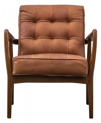 Product photograph of Humber Vintage Brown Leather Armchair from Choice Furniture Superstore