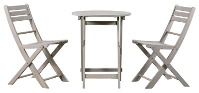 Product photograph of Clearance - Barnet Whitewash 2 Seater Outdoor Garden Bistro Set - D515 from Choice Furniture Superstore